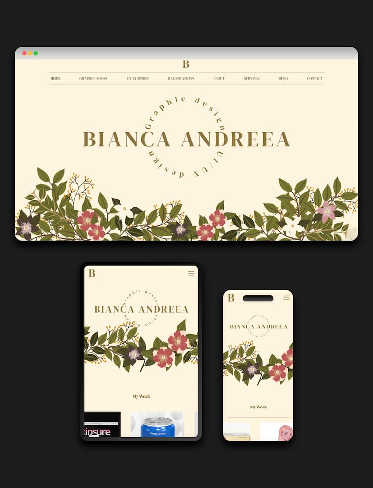 Bianca's Portfolio Website mockup